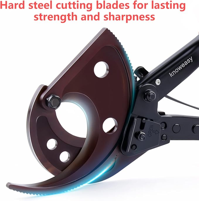 Knoweasy Cable Cutter and Ratchet Wire Cutter - Cuts Through Aluminum and Multi-Core Cables up to 400mm² with Precision and Ease, Ideal for Electrical Installations