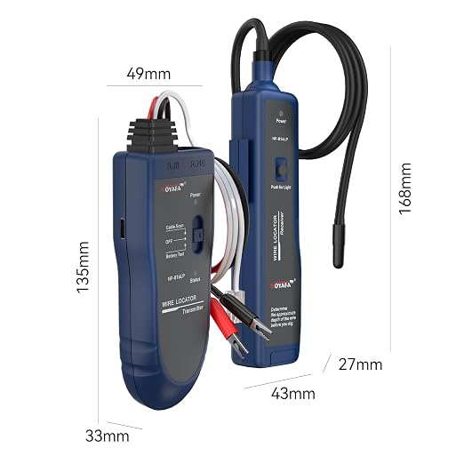 NOYAFA NF-816LP Underground Wire Locator - Pet Fence & Electrical Cable Tracker, Find Breaks in Buried Wires, Network & Irrigation Line Finder, Rechargeable, LED Flashlight