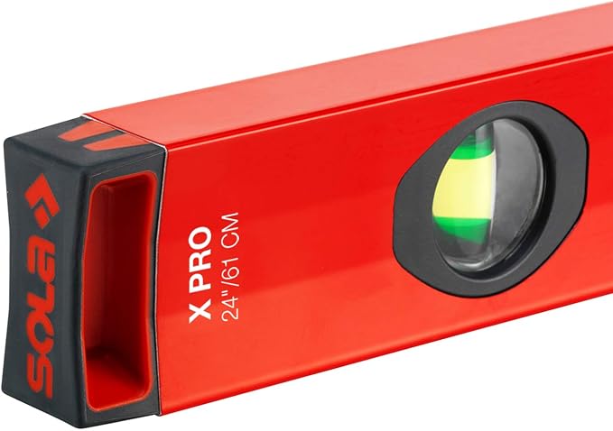 SOLA LSX59 X PRO Aluminum Box Profile Spirit Level with 3 60% Magnified Vials, 59-Inch