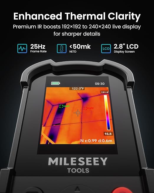 MILESEEY TR10 Thermal Imaging Camera,Super Resolution 192 x 192 Thermal Camera,25 Hz Refresh Rate, -4°F to 1022°F Handheld Infrared Imager,8-Hour Battery Life Infrared Camera