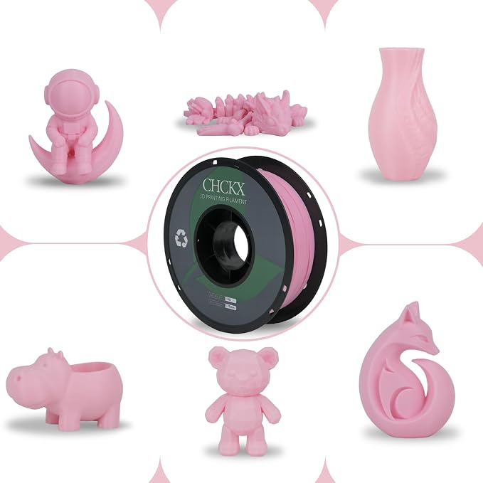 PETG 3D Printer Filament, Dimensional Accuracy +/- 0.03 mm, 1kg Spool(2.2lbs), 1.75 mm Fit for Most 3D Printers, Cherry Blossom Pink