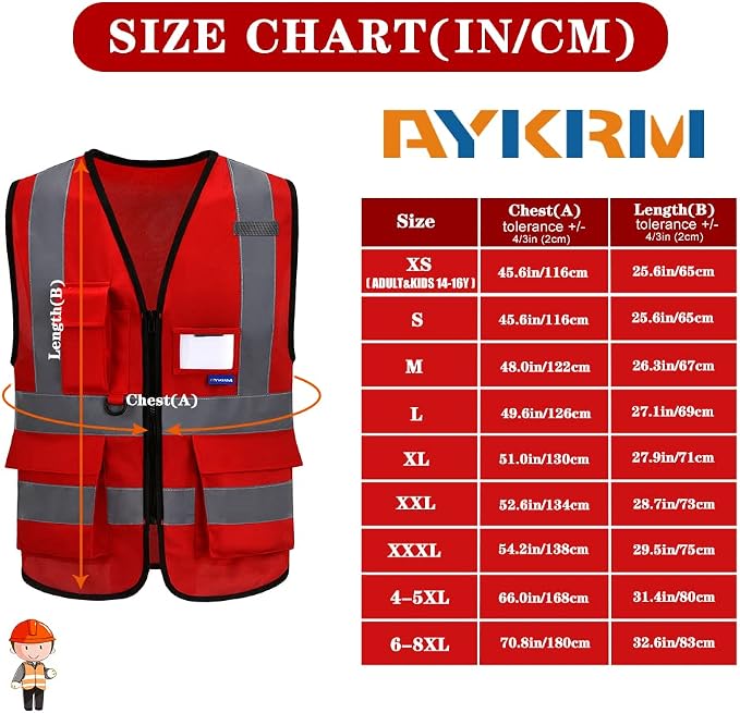 A-SAFETY Red mesh amazon vest | Red XL breathable mesh vest with reflective strips, mic tabs and 7 pockets for site safety teams and emergency response.