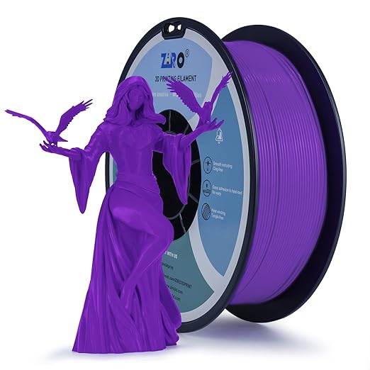ZIRO PLA Filament 1.75mm, Pure Color 3D Printer Filament, PLA PRO Basic Color Series, 1.75MM 1KG Spool, Dimensional Accuracy +/- 0.03mm, Purple