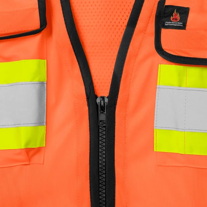 Ironwear 1278 Class 2 Flame-Retardant Safety Vest with Zipper