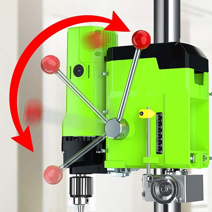 Bench Drill Stand 1200W, infinitely variable speed Mini Drill Press Machine with Cast Iron Base, 0-950RPM, for DIY, Woodworking, Metal, Jewelry Making