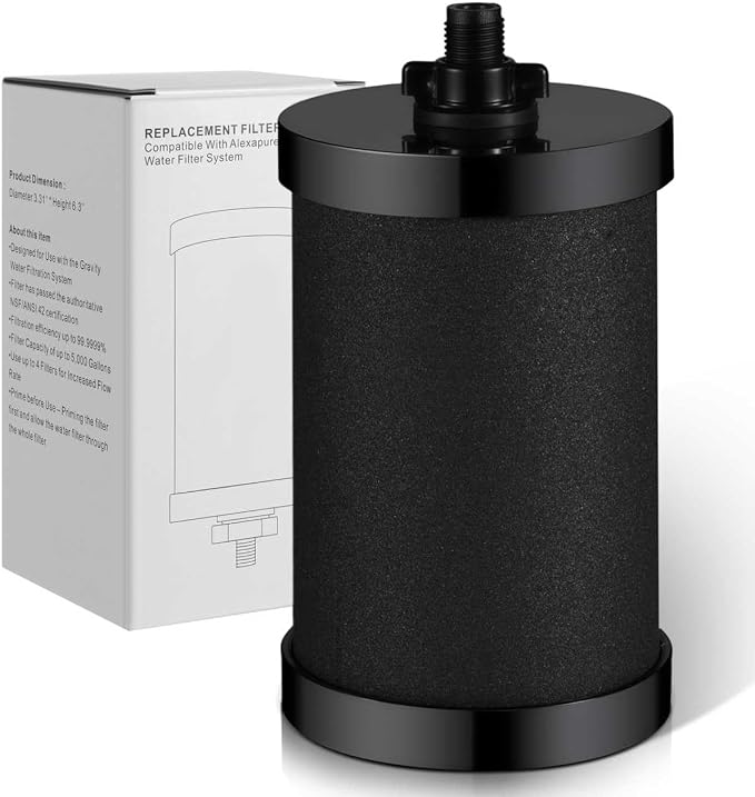 2387 Pro Filter Replacement, NSF Certified for Alexapure 2387 Pro Water Filter, 5,000 Gallon Throughput Capacity Compatible with Alexapure Pro Water Filtration System, 1 Pack Black