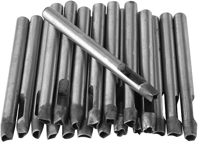 Leather Punch Tool Set 6mm 20pcs Flower Pattern Tools for Wallet Belt Decoration Carbon Steel Craft Kit for DIY Leathercraft Projects