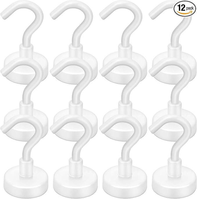 LOVIMAG Magnetic Hooks, Cruise Essentials 2026, 12 Pack-30LBS | Heavy Duty Strong Magnet Hook for Cruise Cabin, Refrigerator Fridge, Ship, Classroom, Kitchen Grills, Black