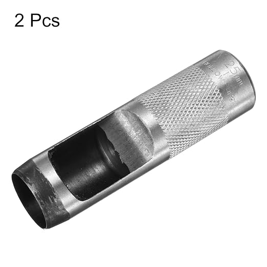HARFINGTON 2pcs Leather Round Hole Punch, 25mm Hollow Hole Puncher Cutter Carbon Steel Circle Hole Punching Cutting Tool for Belt/DIY Leather Craft