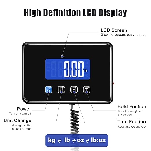 KUAIVO 660 lb Shipping Scale with Large LCD Display, Heavy Duty Postal Scale, 7 oz Accuracy, Digital Package Scale for Warehouse, Freight, Industrial and Home Business