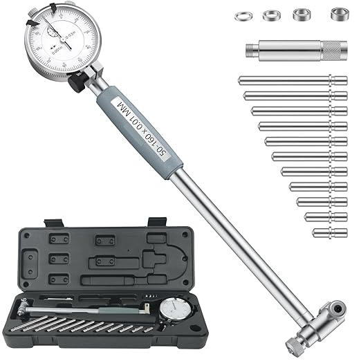 HDLNKAK Dial Indicator Bore Gauges 2“-6”/0.001", Extender Internal Diameter Gauge, Cylinder Bore Gauge Measurement, Bore Measurement Instrument Ensuring Precision for Machinists.