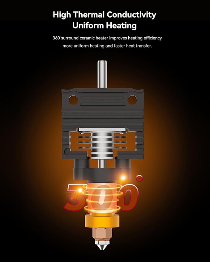 Creality Official K1/K1 Max/K1C Ceramic Heating Block Kit, Support 300°C High Temperature and 600mm/s Fast Speed Printing, Compatible with Creality K1, K1 MAX, K1C 3D Printer
