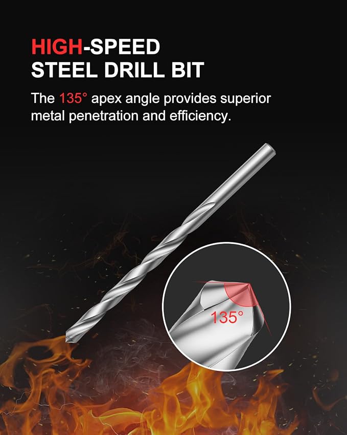 Kolvoii M5×0.8 Helicoil Thread Repair Kit, Metric M5 Helicoil kit with HSS Drill Bit, Tap & Stainless Steel Inserts for Small Engine & Bicycle Repair
