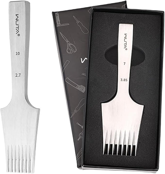 WUTA Leather Die-Steel Chisel French Style Pricking Iron Leather Punching Tool(2.7mm-8 Teeth,Obverse)