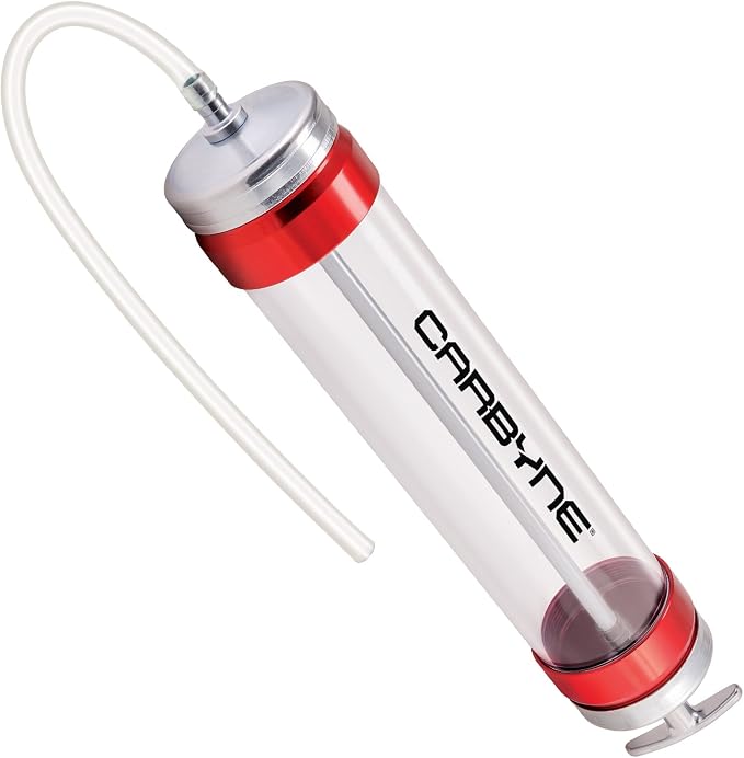 Carbyne Suction Gun, See-Through Barrel, 14 oz Capacity, 12 in. Flexible Hose, for Transmissions, Differentials, and Gear Boxes