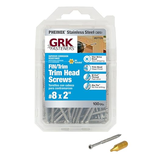 GRK 67728#8 x 2 FIN/Trim™ 305 Stainless Steel Finish Screws 100 Count, Gold