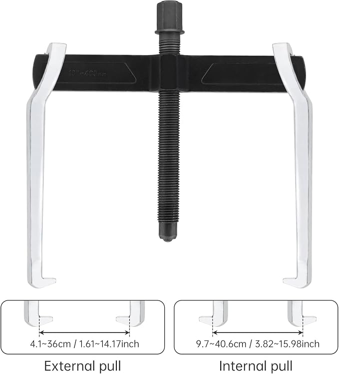 ChgImposs 16 Inch 2-Jaw Gear Puller, Heavy Duty CR-V Adjustable Reversible Bearing Puller Tool for External & Internal Removal of Pulleys, Flywheels, Bearings, Gears, Brake Drums