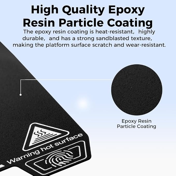 Creality K2 Plus Epoxy Resin Build Plate, 370x370mm Texture Spring Steel Bed Plate Excellent Adhesion Heat-Resistant Wear Resistance Flexible Print Platform for K2 Plus