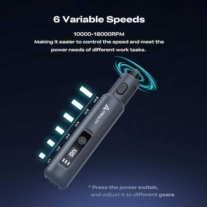 Creality Cordless Rotary Tool Kit, Multi-Functional 6 Variable, High Speeds Max 18000 RPM, 1500mAh Long Battery Life, Cordless Handheld, Portable Storage