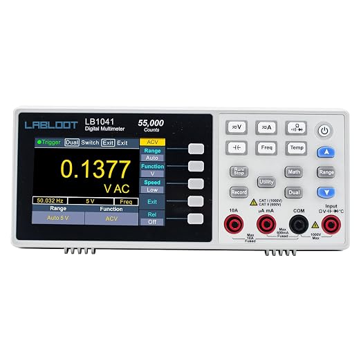 LB1041 Bench Digital Multimeter 55000 Counts DC/AC Voltmeter Ammeter HZ Temp Diode Continuity Tester Desktop Multimeters