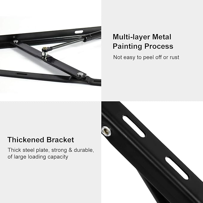 BEAMNOVA 4.6 FT Bed Lift Mechanism, 176-264 lbs Load Capacity, Lifting Gas Spring Set, Heavy Duty, for Storage Box Bed Sofa, Space Saving DIY Project