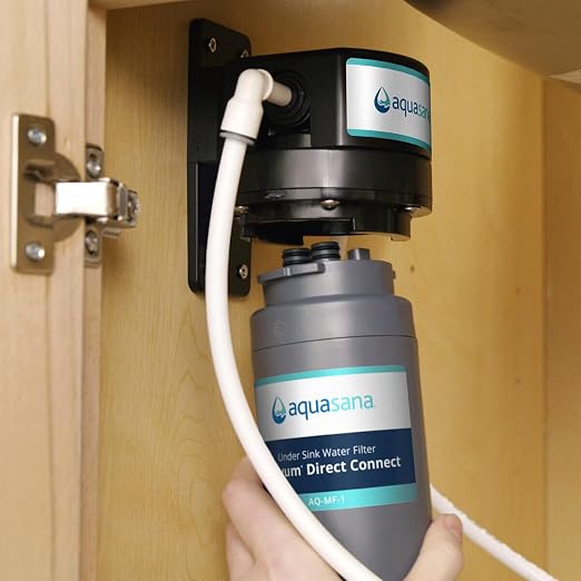 Aquasana Under Sink Water Filter Replacement | Reduces 99% of 78 Contaminants Including Chlorine & Lead from Tap Water | Under Sink Filtration | Claryum Direct Connect | AQ-MF-1-R