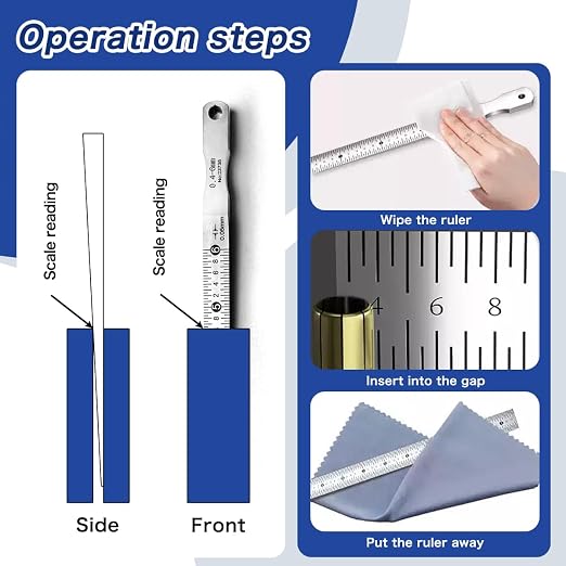Taper Gauge Gap Gage Welding Wedge Gauge Gap Feeler Hole Measure Tool (0.4-6mm)