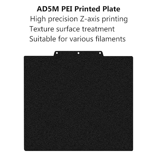 for AD5X/AD5M/AD5M Pro Cold Build Plate No Heating No Glue Double Sided PEI Textured Cool Printing Bed Sheet 235x235mm 3D Printer Flexible Removable Spring Steel Heated Platform Mat