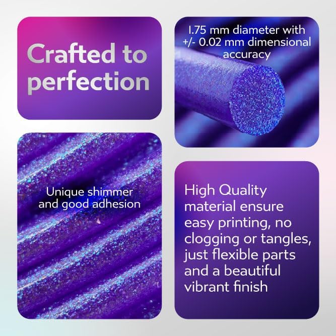 Cookiecad TPU Filament 1.75mm 1kg Iridescent Glitter 3D Printer Filament - Witchcraft TPU