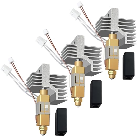 3PCS for Centauri Carbon 2/CC2 Ceramic Hotend 0.4mm Hardened Steel Brass Nozzle- 3D Printer Extruder Hot End/Printhead Silicone Sock, Heatsink, Heating Cartridge Thermister (Not for Centauri Carbon)