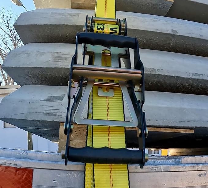 Mytee Products 10 Pack 2" x30' Ratchet Tie-Down Straps with Flat Hooks - 10,000 Lbs Breaking Strength - Tie Down Large Handle and Ratchet Straps for Flatbed, Truck, Trailers Pickup Farm