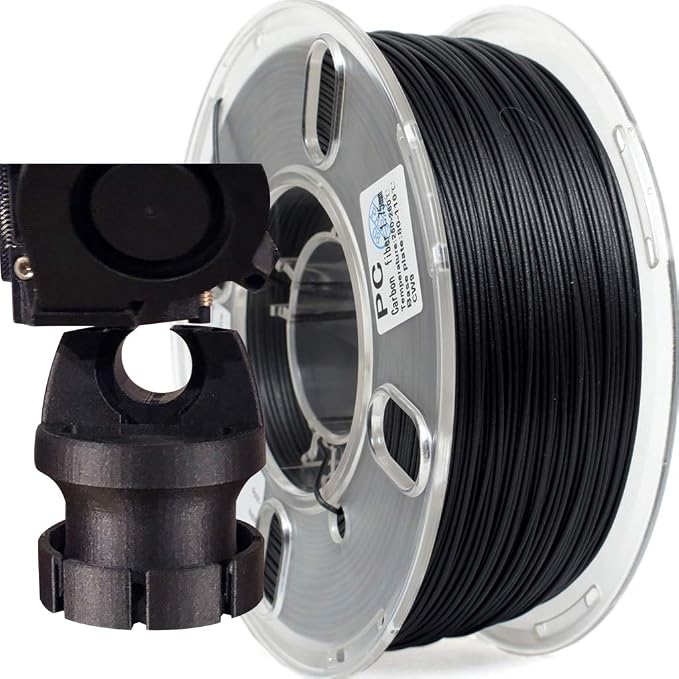 Carbon Fiber Filament, PRILINE Carbon Fiber Polycarbonate 3D Printer Filament 1.75mm, High Strength Carbon Fiber 3D Printing Filament 1kg Spool, Black