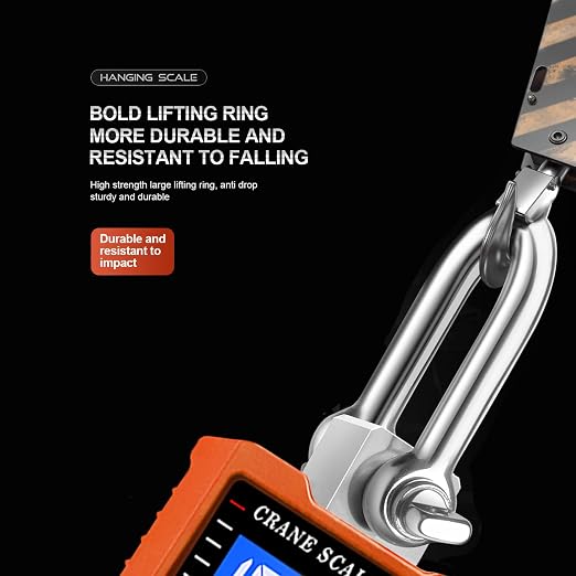 1000Kg/2200Lb Industrial Digital Hanging Scale - Heavy Duty Crane Scale with Aluminum Case & LCD Screen, High Precision Multi-Unit Switch for Garage, Market, Fishing