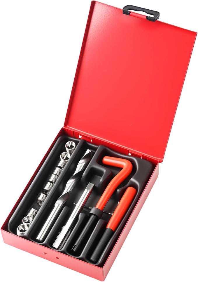 Helicoil Metric Thread Repair Insert Kit, M10x1.5mm Rethreading | Thread Repair kit with HSS Drill Bits, Rethreading Inserts Tool Set for Damaged Thread Repairing with Carry Case