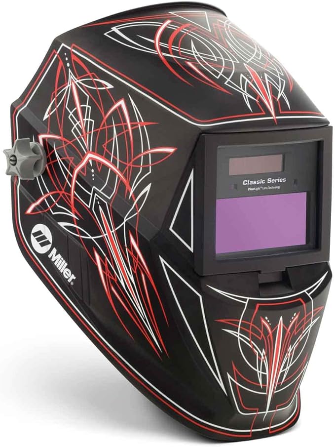 Miller Classic Series Auto-Darkening Welding Helmet - Professional TIG/MIG Welding Mask with ClearLight Technology, High Definition Optics, Variable Shade 8-13, Comfortable Headgear, Rise