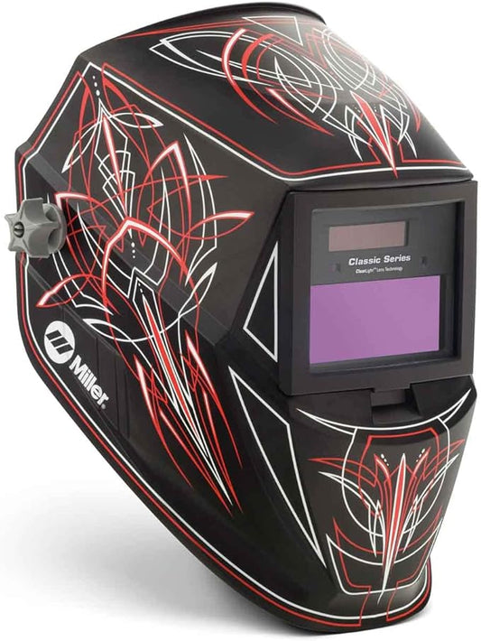 Miller Classic Series Auto-Darkening Welding Helmet - Professional TIG/MIG Welding Mask with ClearLight Technology, High Definition Optics, Variable Shade 8-13, Comfortable Headgear, Rise
