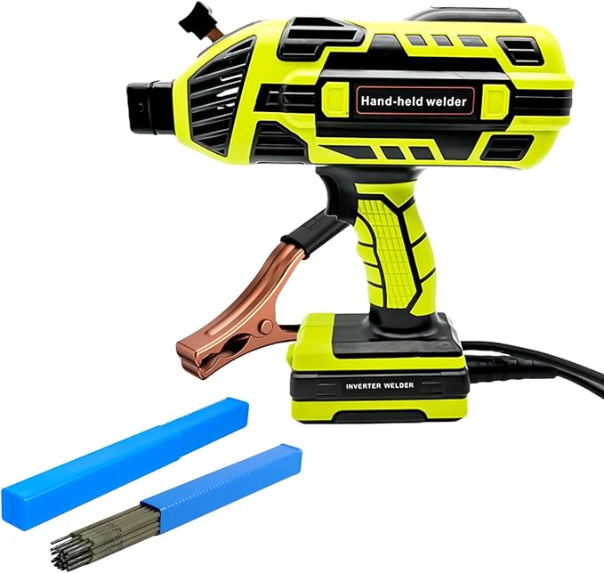 110V 120Amp Welding Machine Handheld Portable ARC Welder Gun Hand Held Welder Machine & 3/32" Stick Welding Electrode Rods 1LB