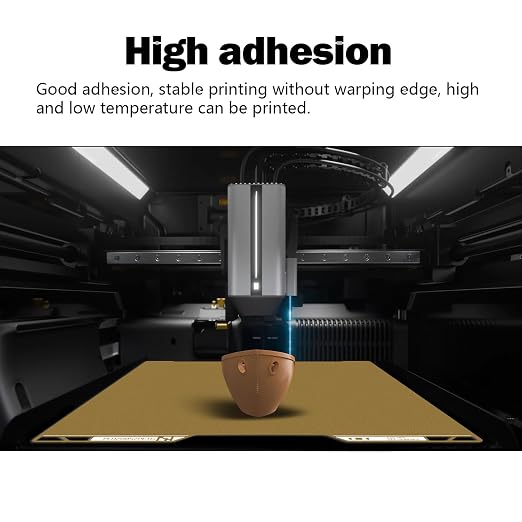H2D/H2S Double Sided Textured Build Plate for Bambu Lab 3D Printer (Gold) | 355x346mm PEI Sheet, Spring Steel Flexible Platform, Glue-Free Printing Heated Bed, Strong Adhesion, Resists Warping