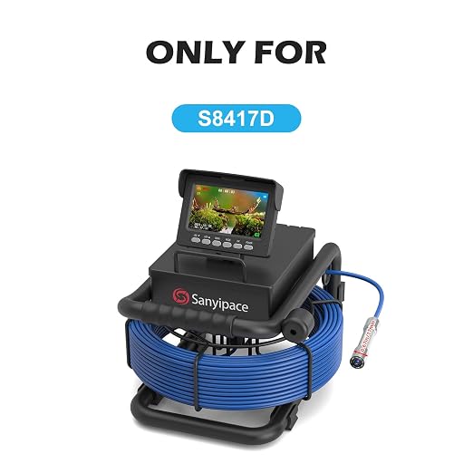 Sanyipace Sewer Inspection Camera Probe, 0.67in/17mm Camera Lens, 8pcs LED Lights, 1000TVL, IP68 Waterproof (ONLY for Sanyipace Sewer Camera, Model: S8417D)