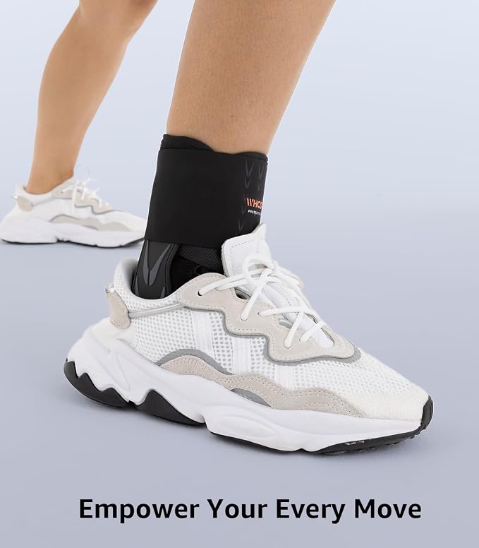 Slim-Fit Ankle Brace for Sprained Ankle, Quick Lace Up Ankle Support for Women Men with 2 Auto-Shaped Pads, Air Fabric Cool Ankle Stabilizer for Injury Recover, Running,Sports, M(12”-13”)
