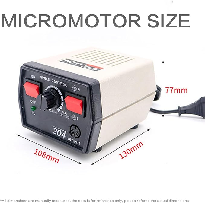 35K RPM Micromotor Polisher with Micro Motor Handle, Micromotor for Jewelry,Ceramics,Silicone,Glasswork,Woodcarving (204, standard)