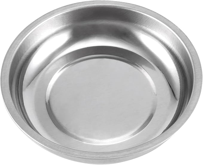 FUNSUEI 15 Packs 3 Inches Magnetic Tray, Stainless Steel Magnetic Bowl, Round Magnetic Parts Tray for Pins, Screws, Bolts, Nuts, Small Parts
