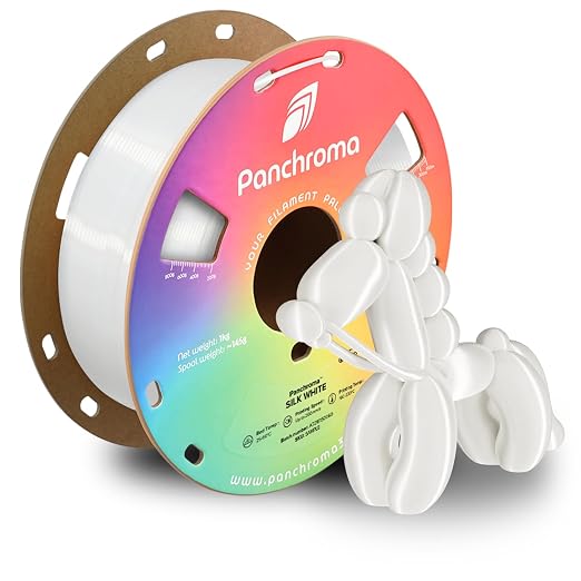 Polymaker Panchroma Silk PLA Filament 1.75mm for 3D Printing, 1kg, White | Neatly Wound, High-Gloss Finish PLA, Easy Print & Smooth Feeding, Compatible with Bambu Lab & Most 3D Printers