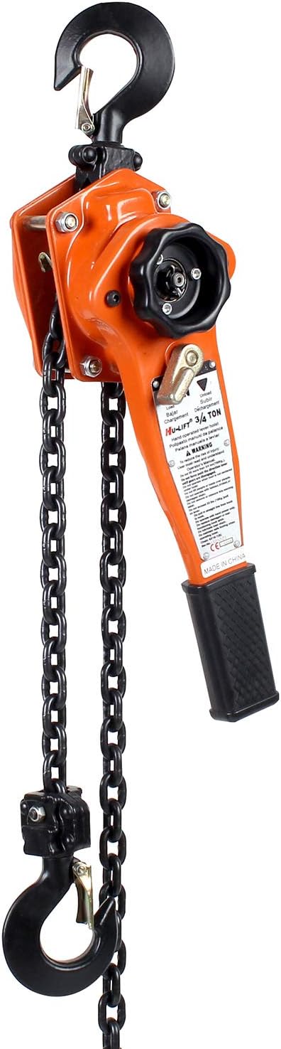 Lever Chain Hoist, 1.5 Ton / 3300 lbs Capacity, 10ft G80 Chain, Manual Ratchet Hoist for Lifting, Pulling and Binding Heavy Loads | TUV GS & CE Certified for Professional Use