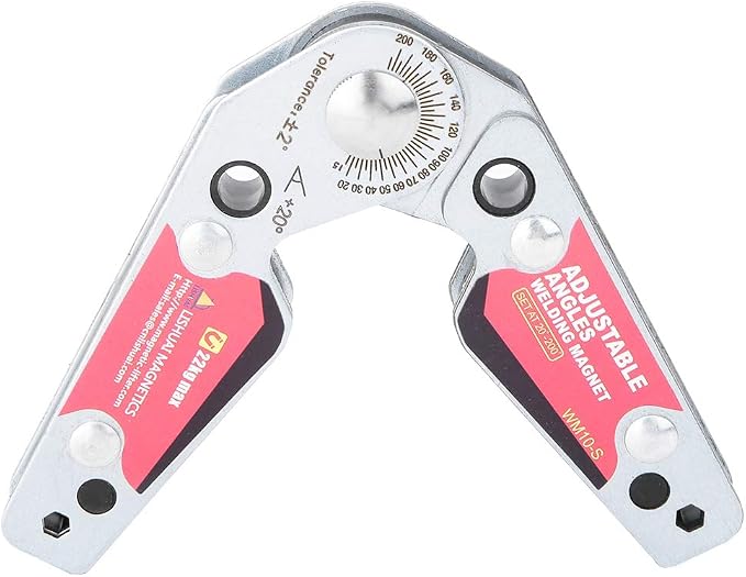 Adjustable Angle Welding Magnets with Wrench, 20-200 Degree Adjustable Angles Welding Magnetic Welding Clamp Holder, Welding Equipment