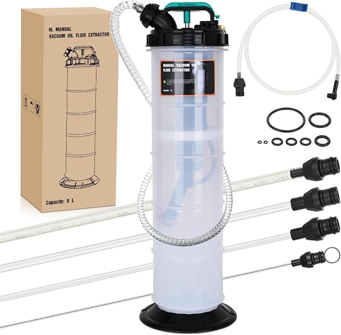 GOOACC Oil Extractor Pump 9L Manual Fluid Extractor Pump Oil Vacuum Changer with Brake Bleeding Hose Oil Suction Pump Extractor for Automotive Boat Motorcycles Oil Coolant Transmission Fluid Change