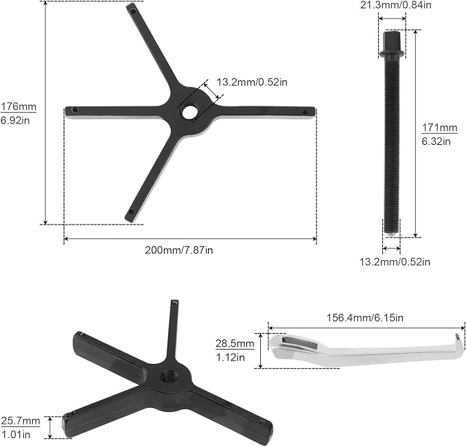 ChgImposs 8" 2 Jaw 3 Jaw Gear Puller, Adjustable Bearing Puller, Reversible Removal Tool for Internal External Pulling, Puller Tool for Removal of Pulleys Flywheels Bearings Gears