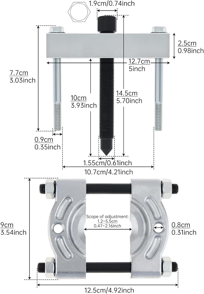 ChgImposs 1/8–2 Inch Bearing Splitter & 5 Inch Gear Pulley Puller Set, Heavy Duty 40Cr Steel Separator Tool for Wheel Hub, Pinion, Crankshaft, Automotive & ATV Repairs