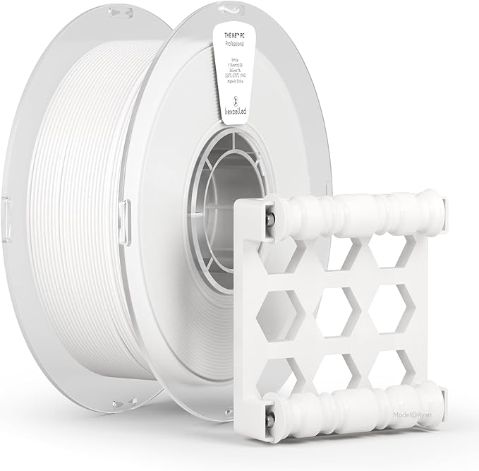 kexcelled PC Filament 1.75mm 1kg,White Polycarbonate Filament 1.75 with Tough and Heat Resistant,PC 3D Printer Filament Dimensional Accuracy +/- 0.03mm