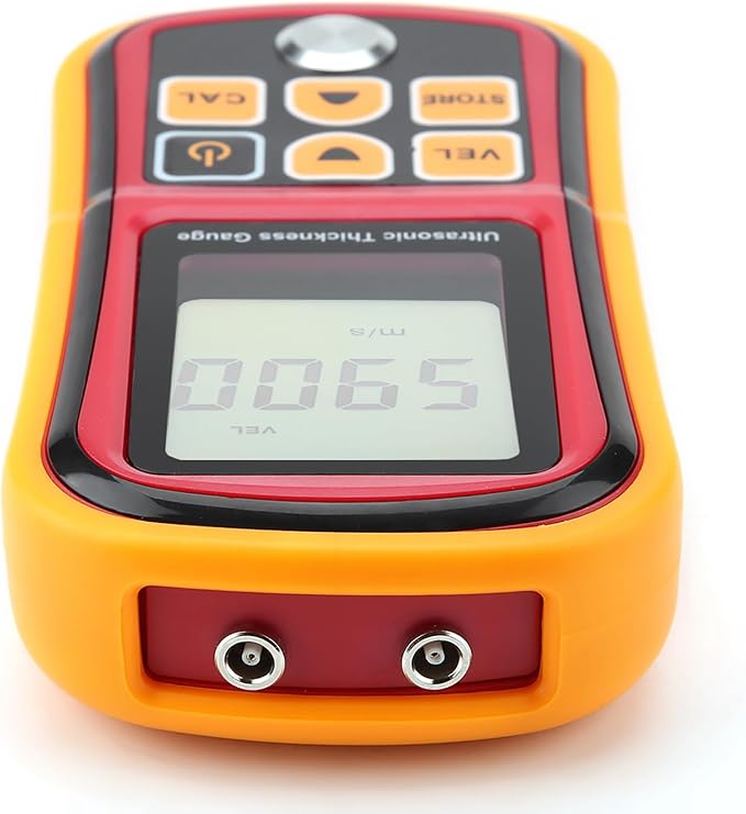 Digital Ultrasonic Thickness Large LCD Display Sound Speed Meter Auto Calibration 5MHz 1.2-300mm for Metal Steel Plate Plastic Ceramic (Without Battery)